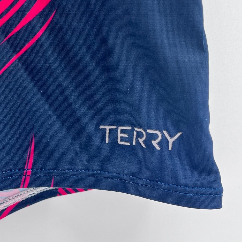 NWT Terry Bicycles Womens XL Cycling Jersey Navy Pink Palm Leaf UPF 50+ Half Slv - Picture 3 of 9